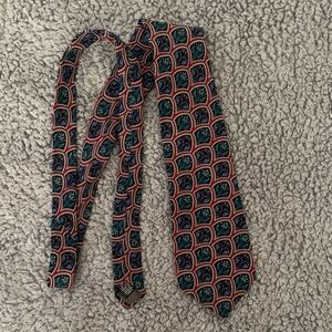 Christian Dior Blue and Green Patterned Men's Tie